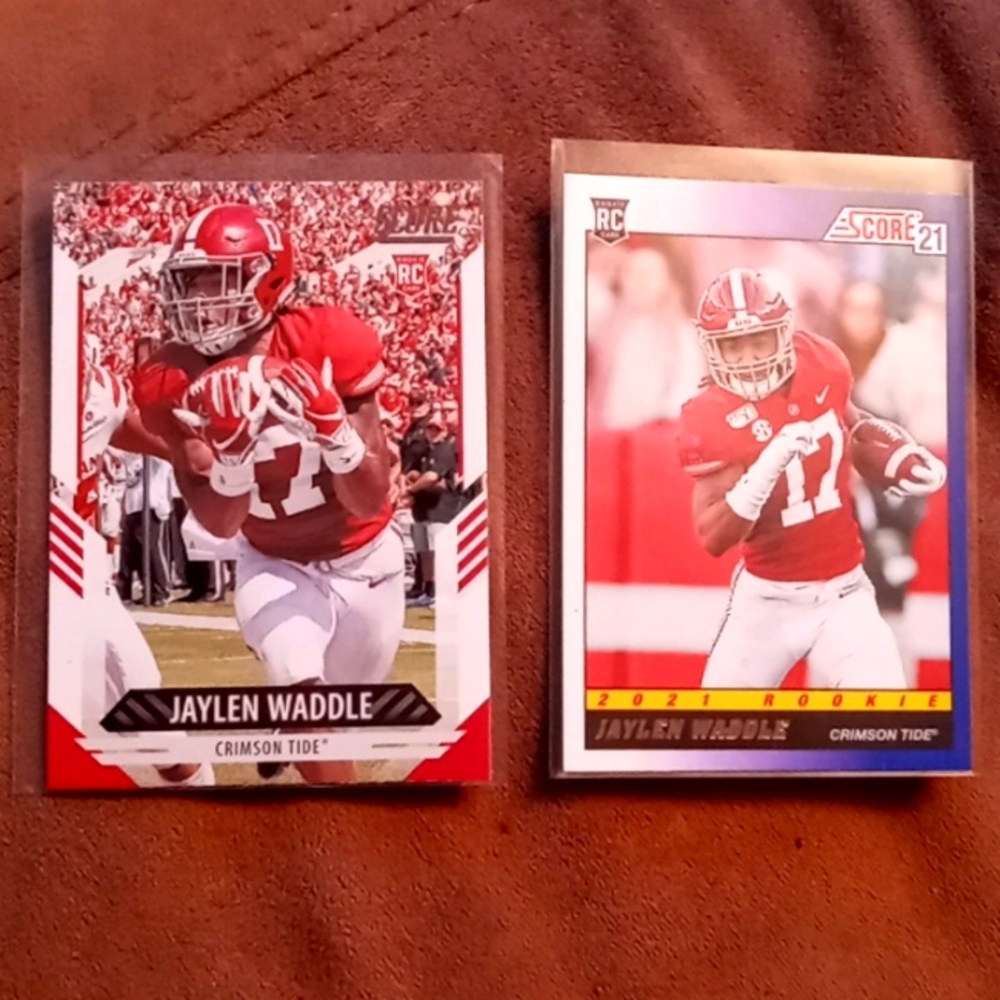 Jaylen Waddle 2021 Score football rookie 2 card lot RC